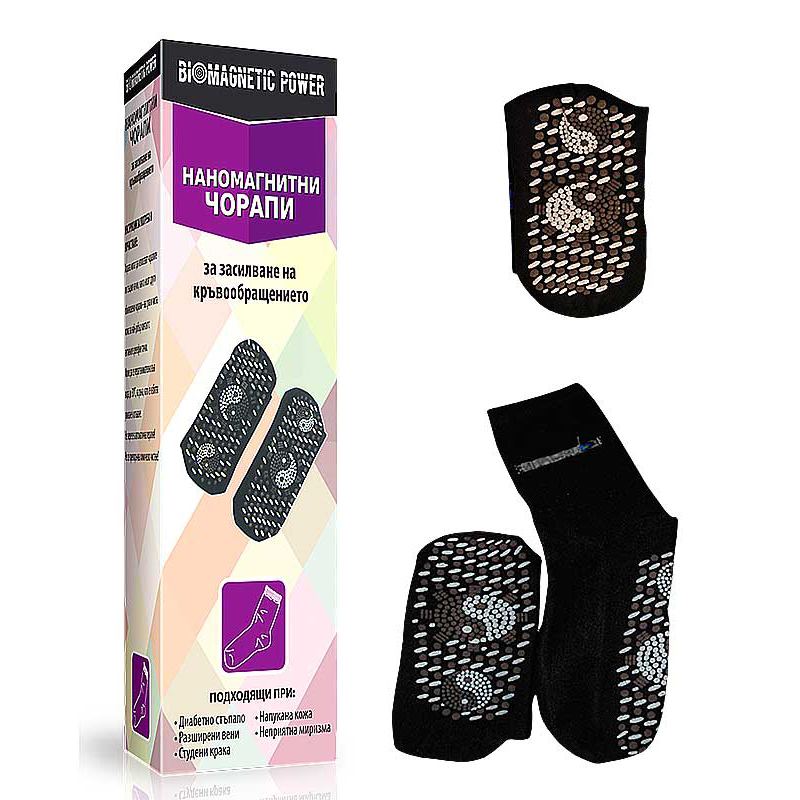 Опаковка на продукта Наномагнитните чорапи, biomagnetic power nanomagnitni chorapi