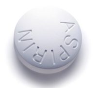 Single aspirin pill, close-up (still life)